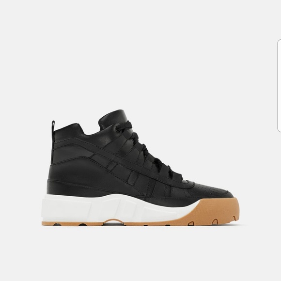 zara black high top sneakers